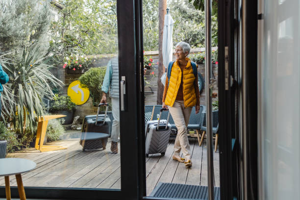 istock Senior tourists arrive at the accommodation 1447237062