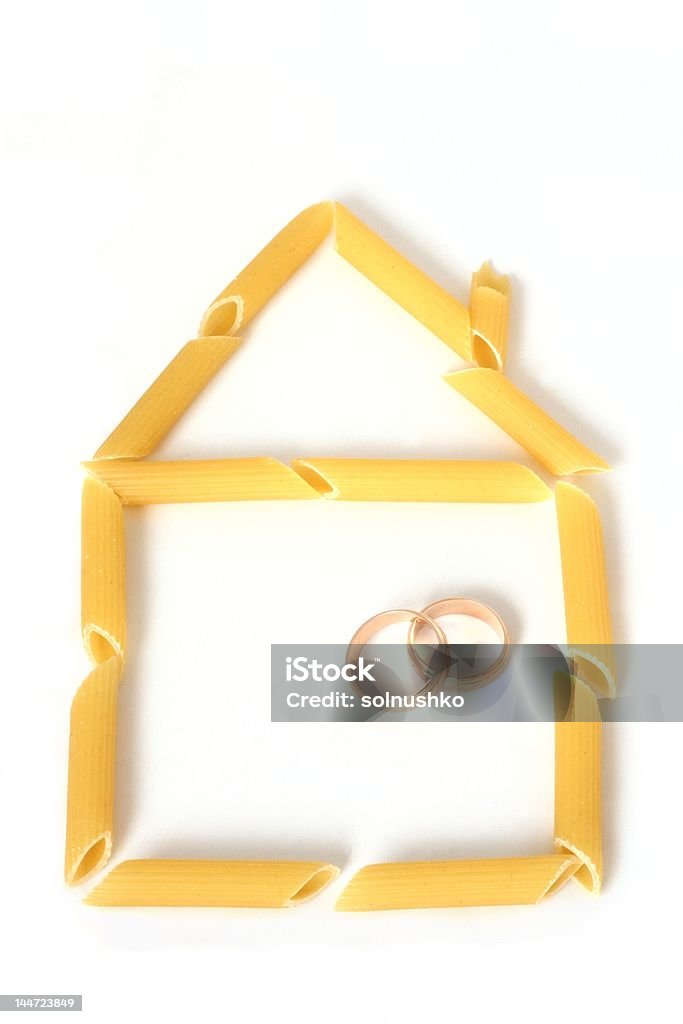 Pasta home-Schild mit Hochzeitsringe - Lizenzfrei Abstrakt Stock-Foto