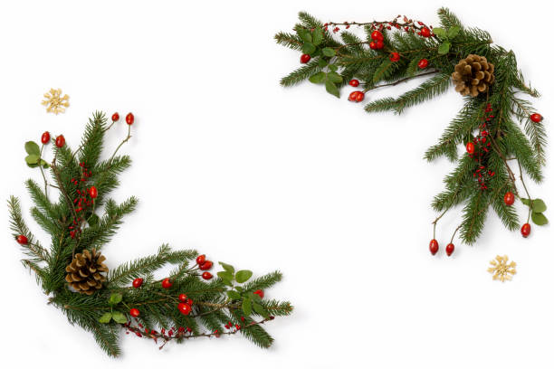 istock Background with natural floral christmas decoration 1447238519