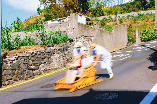Madeira Toboggan Ride on Traditional Wicker Basket Sledges