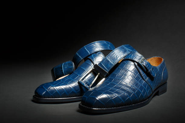Premium Burgundy British Bespoke Crocodile Loafer with shoetrees