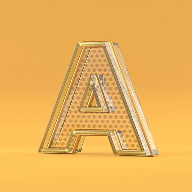 istock Gold wire and glass font letter A 3D 1447244372