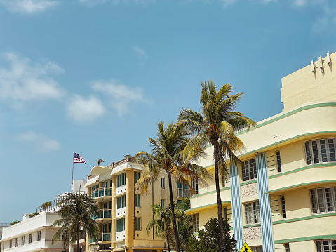 Art deco style buildings in South Beach, Miami