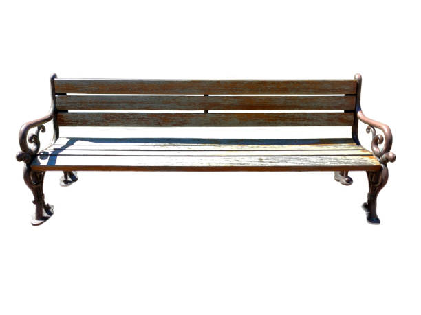 istock Vintage street bench in retro style on a white background 1447245580