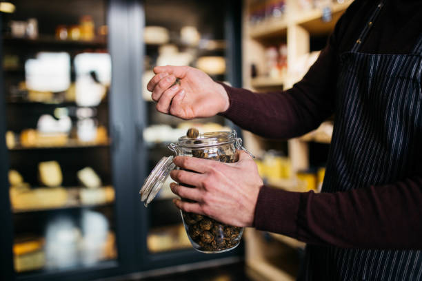 istock Aromatic Chinese tea. Chinese tea in a jar. Blurred background. 1447247273
