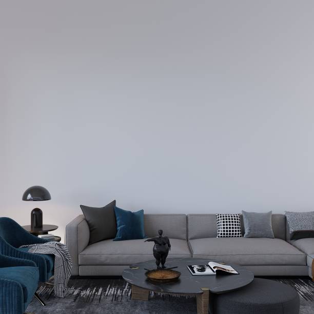 istock Modern Living Room Wall Mockup, Blank Wall 1447248914
