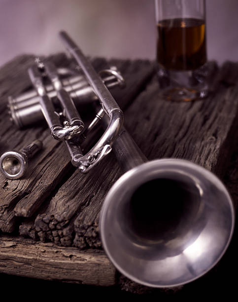 istock trumpet on wooden plane 144725009