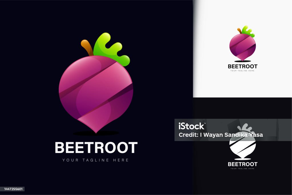 Beetroot Lettering Beetroot Design With Gradient Vector Illustration Stock Illustration ...