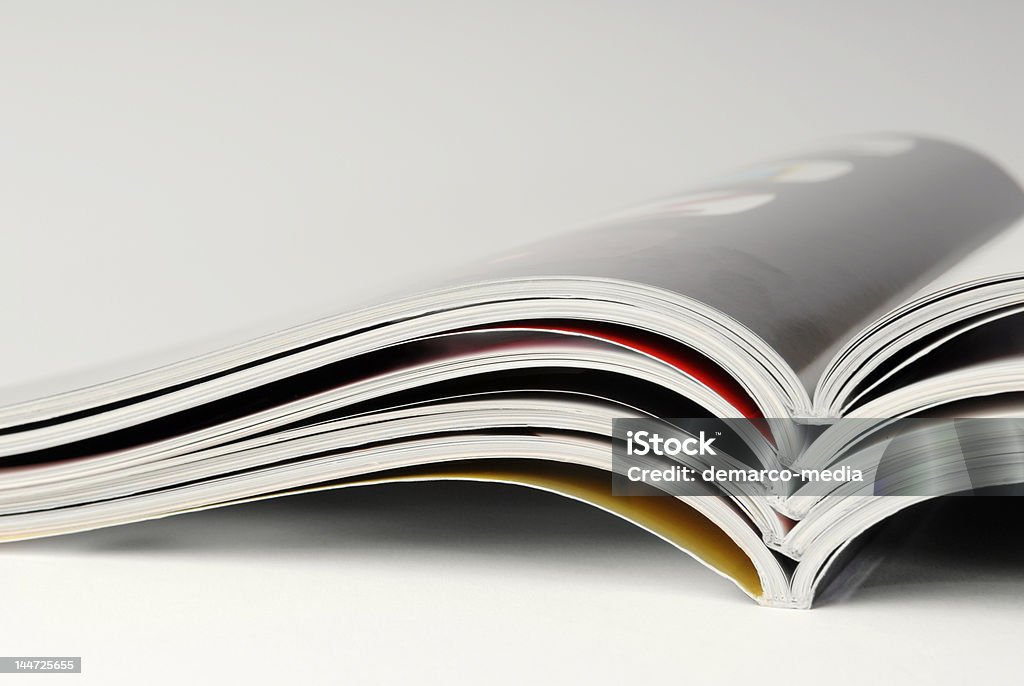 Magazines Stack of some different magazines. Book Stock Photo