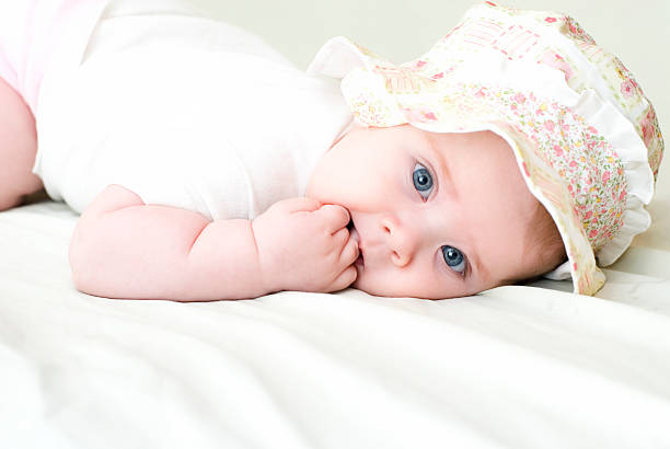 Sweet girl in hat-2 stock photo