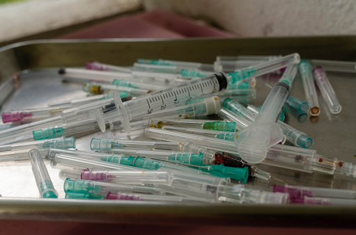 Medical waste, syringes