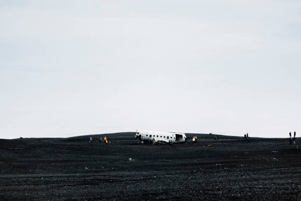 Old abandoned site of a plane crash in Iceland