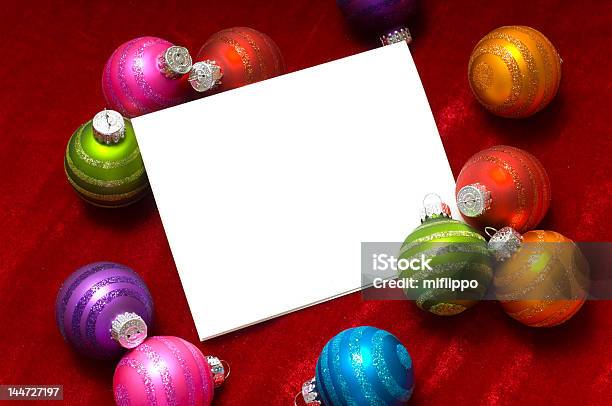 Palla Di Natale Di Carta Nota - Fotografie stock e altre immagini di Annuncio - Annuncio, Bicchiere, Cartolina di Natale