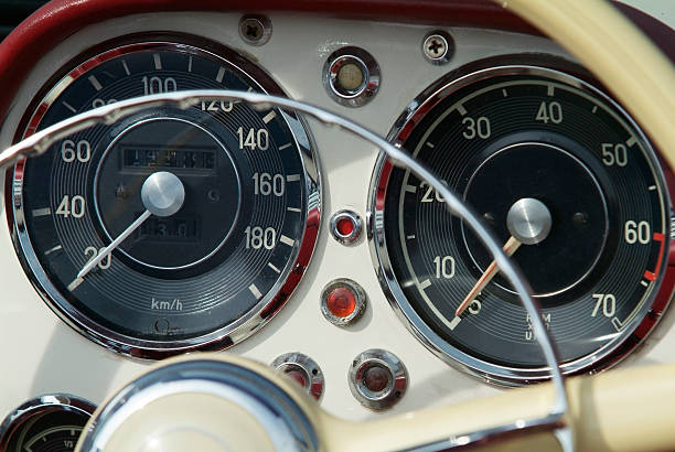 istock Instrument of classic car 144727293