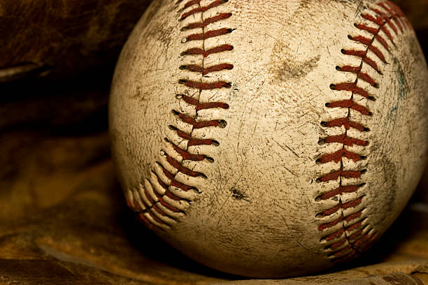 старый бейсбол - baseball spring training baseballs sports glove стоковые фото и изображения