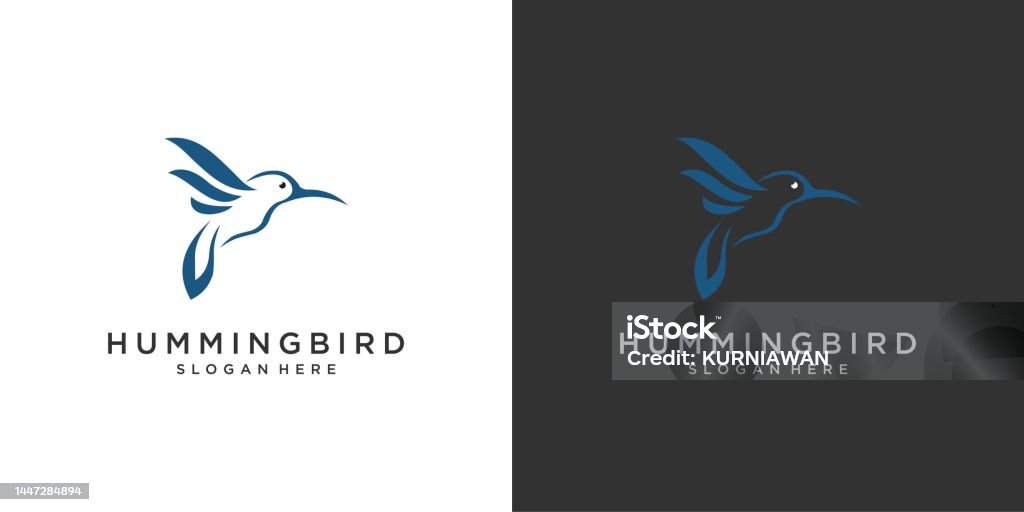 Hummingbird Bit Logo Hummingbird Vector Logo Design Bird Vector Logo Design Stock ...