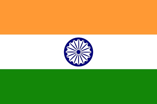 Flag of india waving with highly detailed textile texture pattern