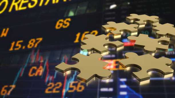 istock gold jigsaw on business background  3d rendering 1447289806