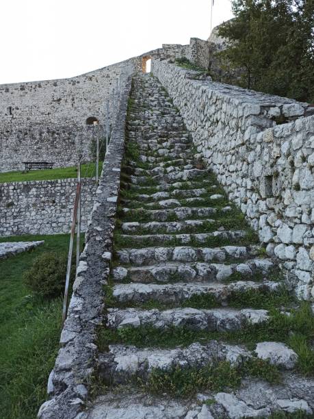 Old stairs inside the old fortress in Travnik.