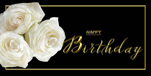 istock happy birthday card with flowers white roses 1447297033