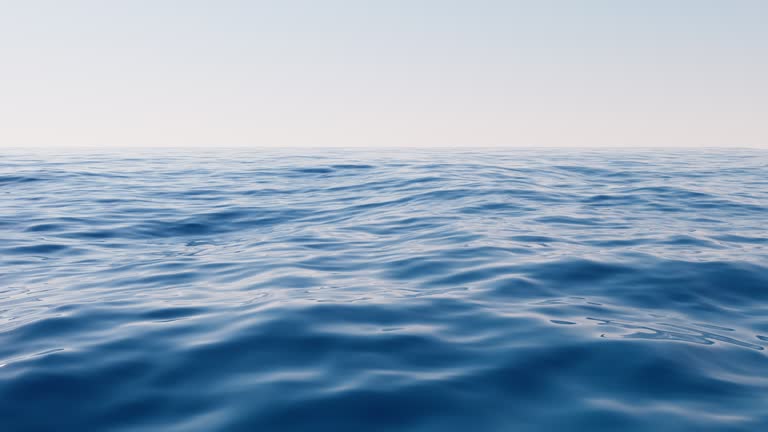 Loop animation of empty water surface, 3d rendering.