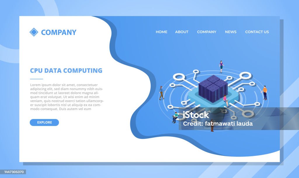 Computing Website Cpu Data Computing Or Processing Concept For Website Template Or ...