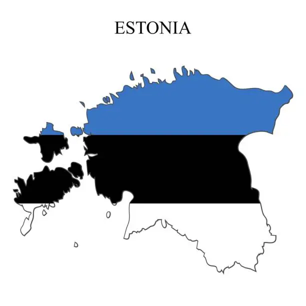 Vector illustration of Estonia map vector illustration. Global economy. Famous country. Northern Europe. Europe. Scandinavian region.