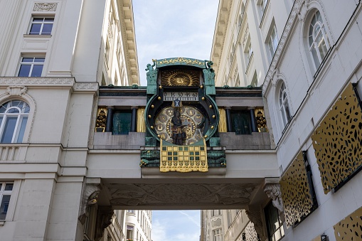 The historic Anker Clock in Vienna, Austria