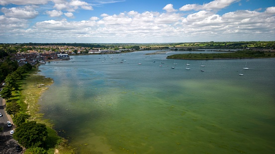 The bird's eye view of the River Stour. Manningtree, England.