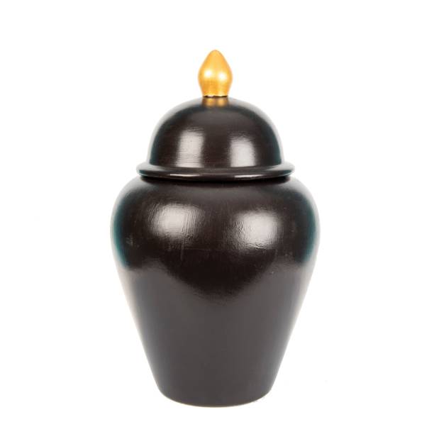 istock Black jar style vase isolated on a white background 1447310635