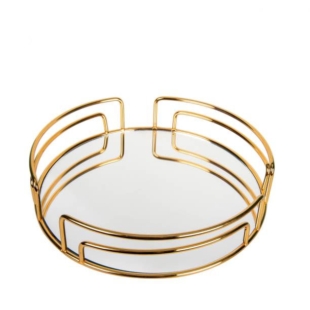 istock Home decoration round tray isolated on a white background 1447310694