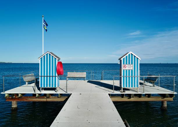 A water bridge on Baltic Sea on a sunny day