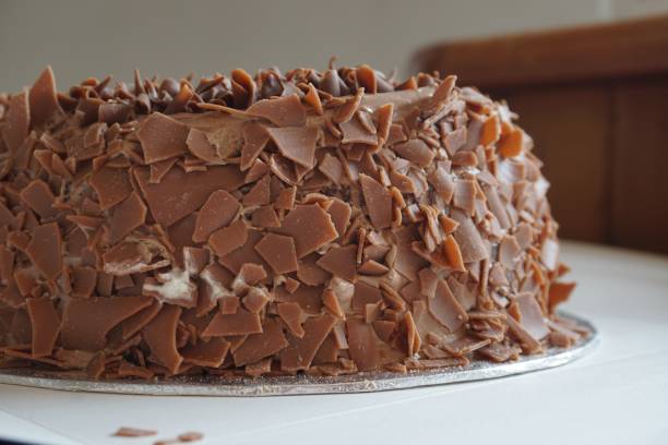 istock Closeup of a chocolate cake on a table. 1447320562