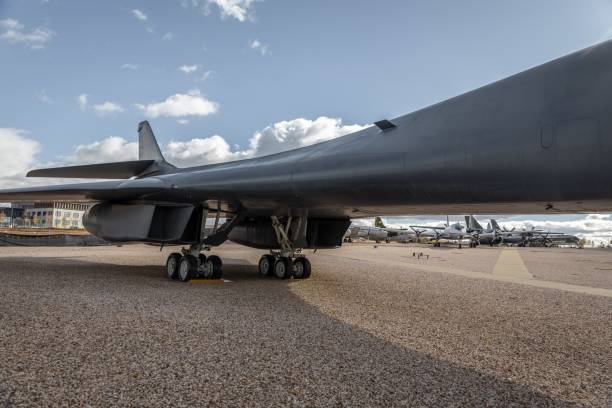 Air Force B-1 Bomber at a Musuem in Utah Layton, United States – November 10, 2022: A Air Force B-1 Bomber at a Musuem in Utah b1 bomber stock pictures, royalty-free photos & images