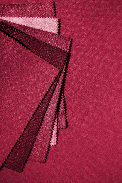 Samples of fabrics of different colors and textures.