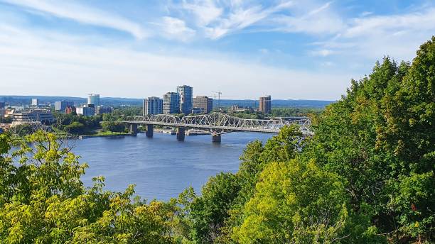 istock Alexandra Bridge over a canal surrounded by buildings in Canada 1447326707