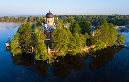 Aerial view of Holy-Vvedensky nunnery at Vladimir region. Russia