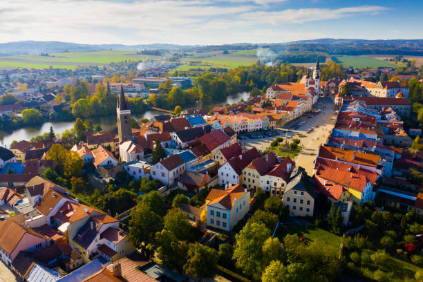 istock Aerial view of Telc, Czech Republic 1447339364