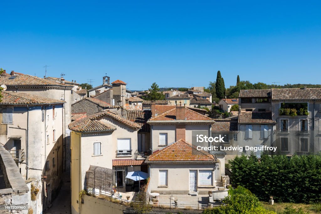 Roofs of the houses of the medieval village of Sauve Ancient Stock Photo