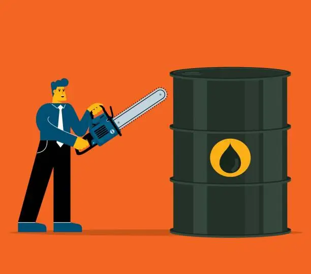 Vector illustration of Prohibition - Crude oil