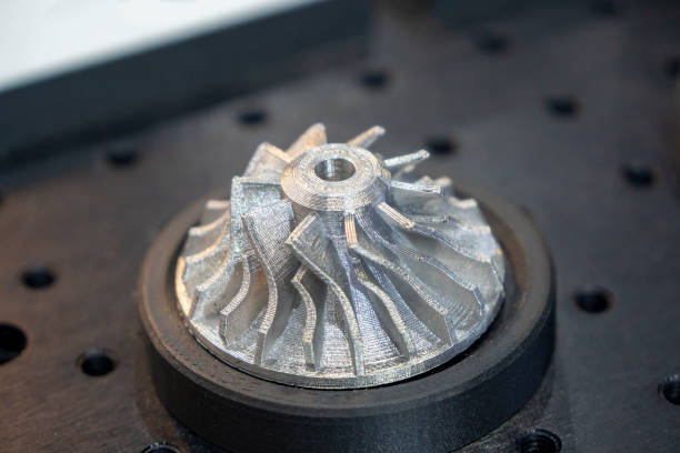 The high technology metal 3D  printing turbine parts. stock photo