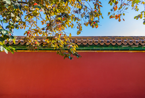 Temple of Heaven classical building, Chinese retro red wall