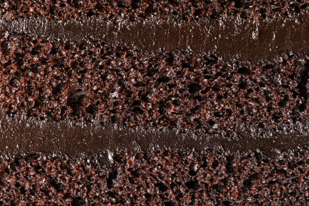 초콜릿 스펀지 케이크의 짜임새입니다. - chocolate cake 뉴스 사진 이미지