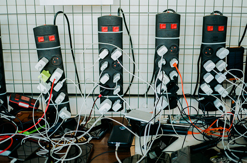 Charging station during blackout in Ukraine