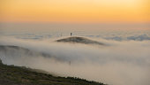 Sunset view on mountain Foia in Mochique