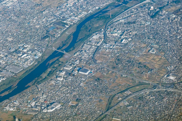 istock Shonan Galaxy Bridge over the Sagami River from the sky 1447356960