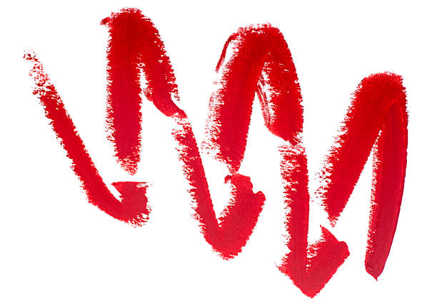 istock Lipstick smear smudge isolated on a white background. Red color lipstick stroke. 1447357021