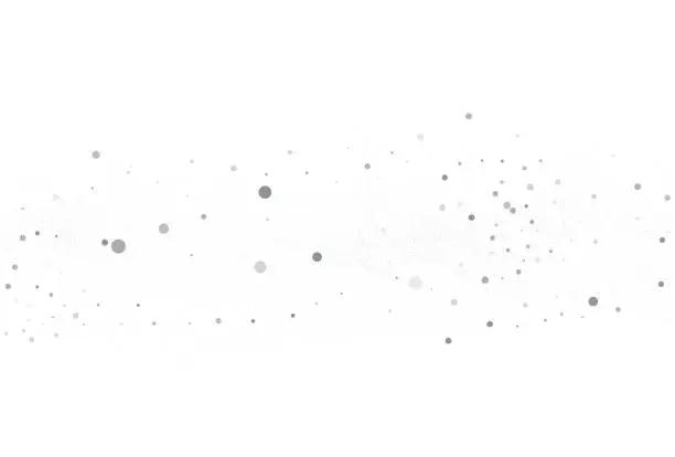 Vector illustration of Cloud of confetti, light silver glitter round