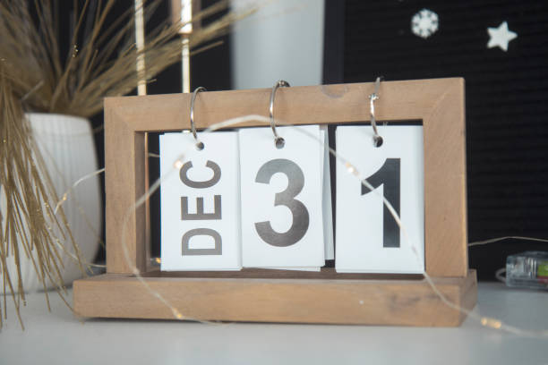 istock December 31 on a calendar on a shelf 1447358804