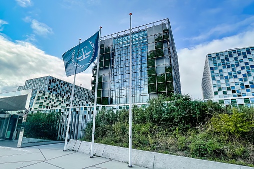 Den Haag, Netherlands - August 25 2021 : an overview of the buildings of the international criminal court ICC CPI in The Hague